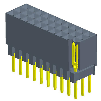 2.00mmFemale Header three/four Row 180° Y-type with plastic